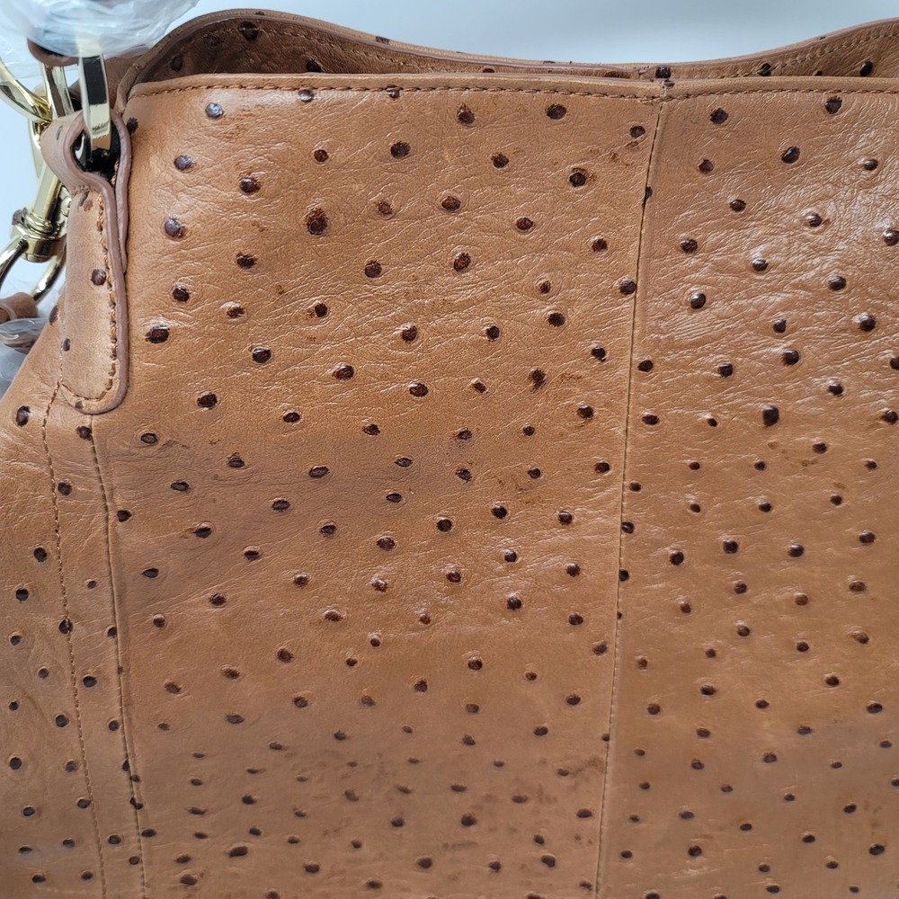 G.I.L.I. Got It Love It Natural Ostrich Roma 2 Tote Shoulder Bag Dust Bag - Picture 6 of 15